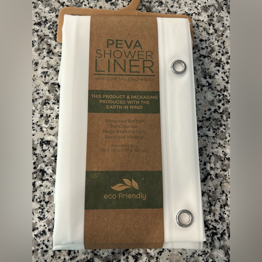 NWT PEVA shower curtain liner, 70x72 in